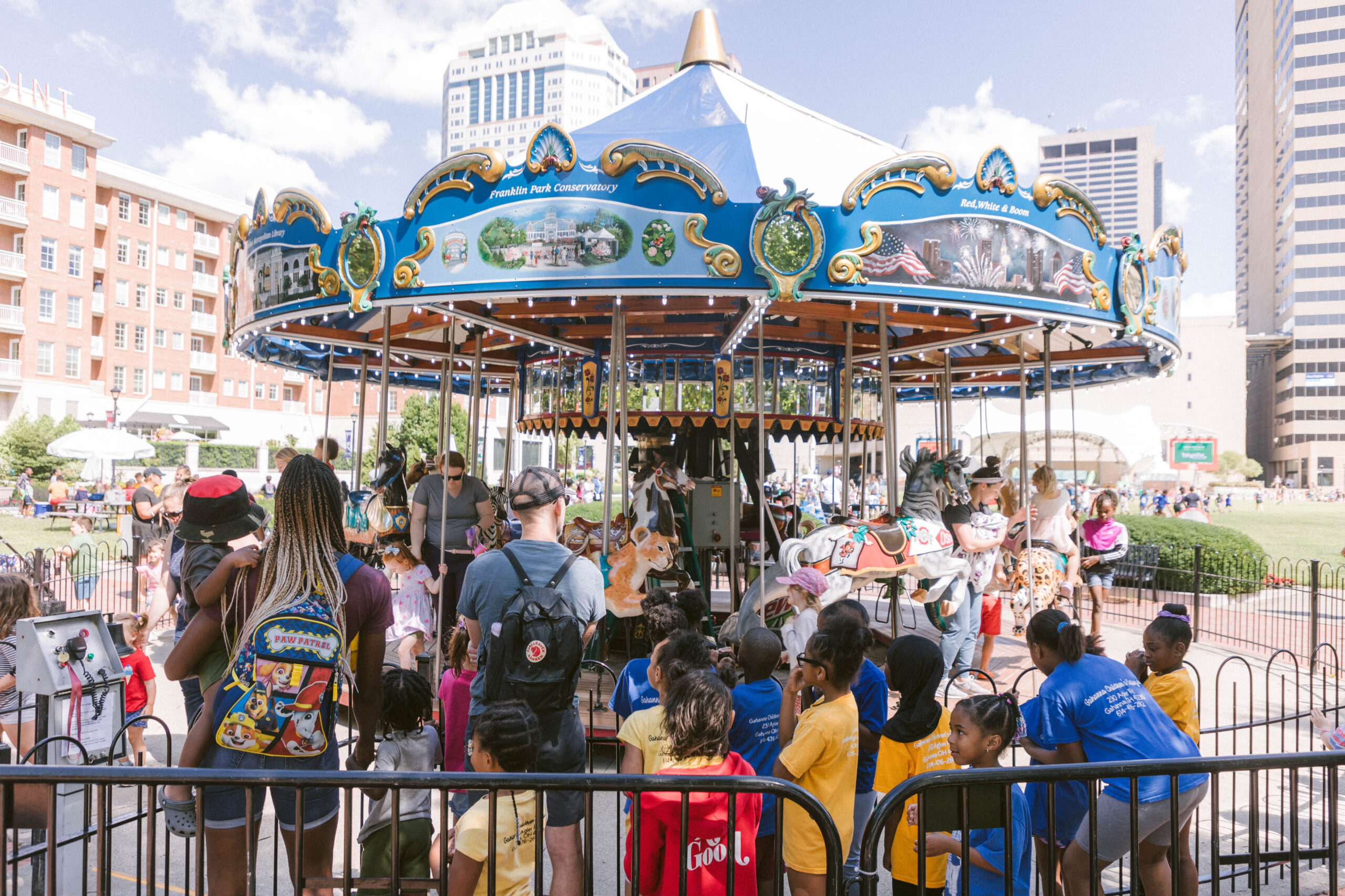 people at the carousel