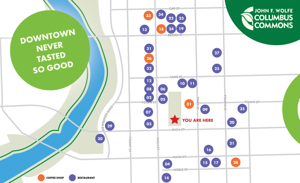 map of food and drink vendors